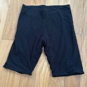 Skin Worldwide Organic NWOT XS Black Biker Shorts Cotton Double Lined High Waist